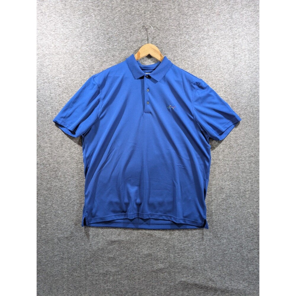 GREG NORMAN HENLEY SHORT SLEEVE SHIRT  WITH SHARK DETAIL Size XL/TG/XG Flaw